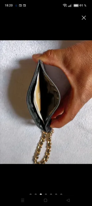 Tarjetero Michael Kors Negro con Cadena Dorada