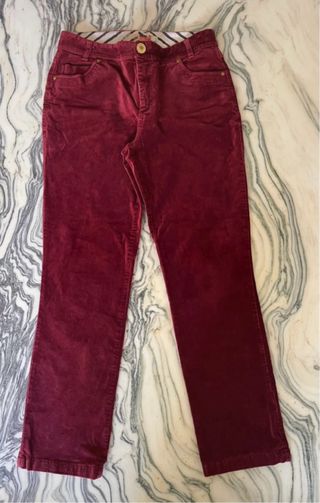 Pantalones Jota + Ge Velour Burdeos
