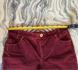 Pantalones Jota + Ge Velour Burdeos