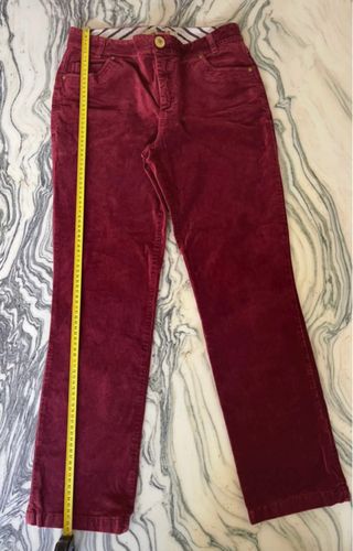 Pantalones Jota + Ge Velour Burdeos