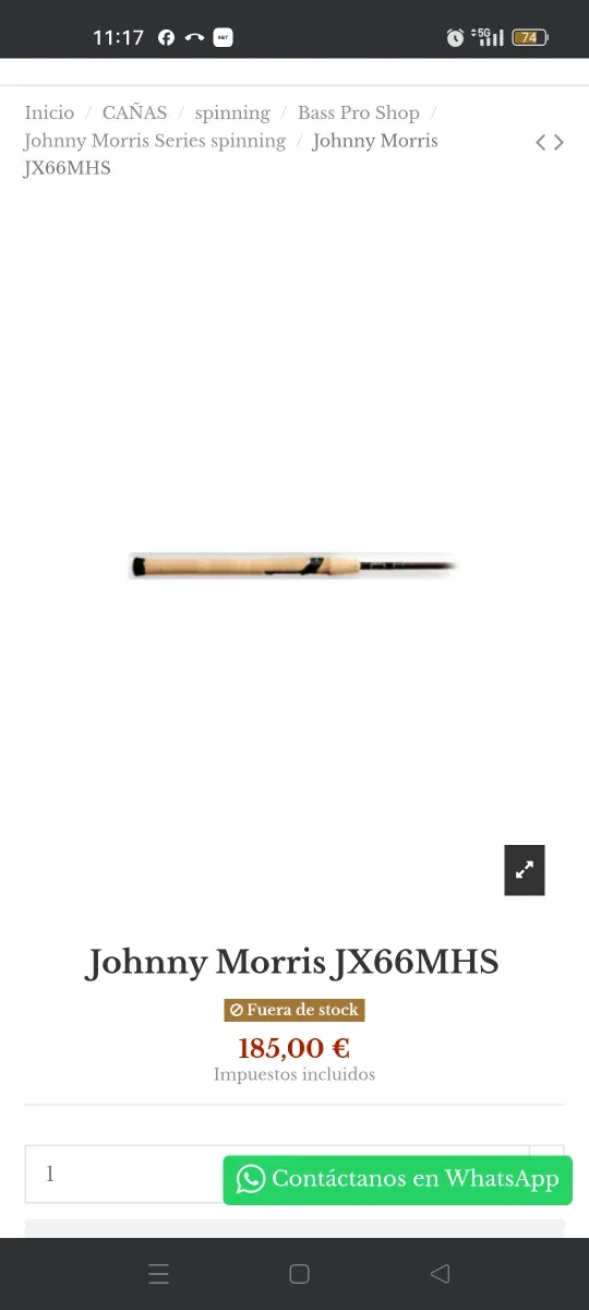 Caña de Pesca JX66MHS 6'6 Med Hvy Act