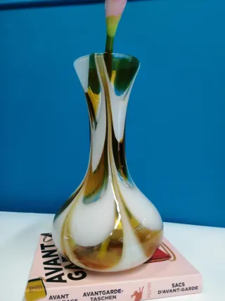 Vaso Murano caramello e bianco