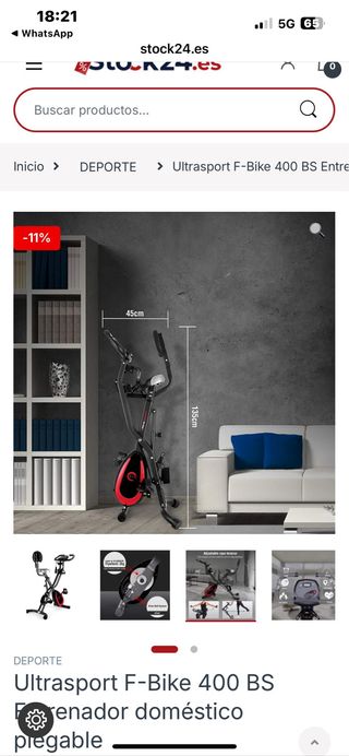 Bici Estática Plegable Ultra Sport usada 2 veces