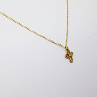 Cadena Fina Oro 18K Cruz Circonita