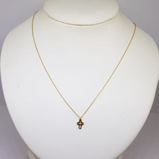 Cadena Fina Oro 18K Cruz Circonita