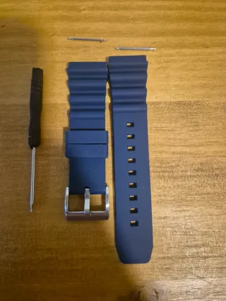 Correa de reloj 22mm azul con hebilla