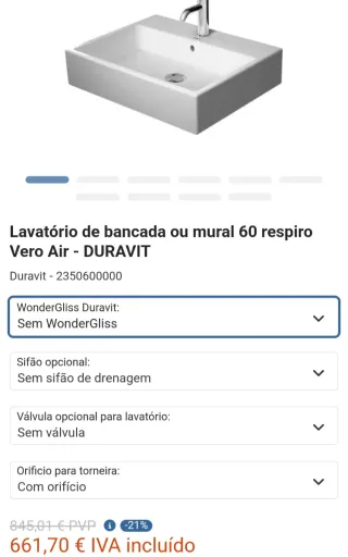 Lavatório Duravit Vero Air