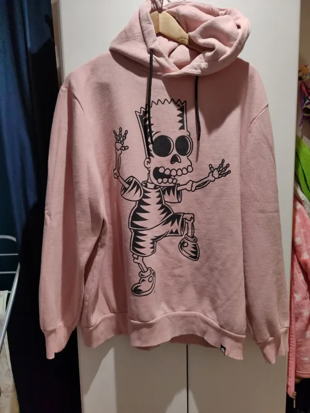 Sudadera unisex rosa Bart Simpson