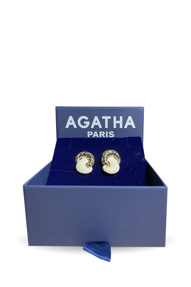 Pendientes Agatha París Dorados y Blancos