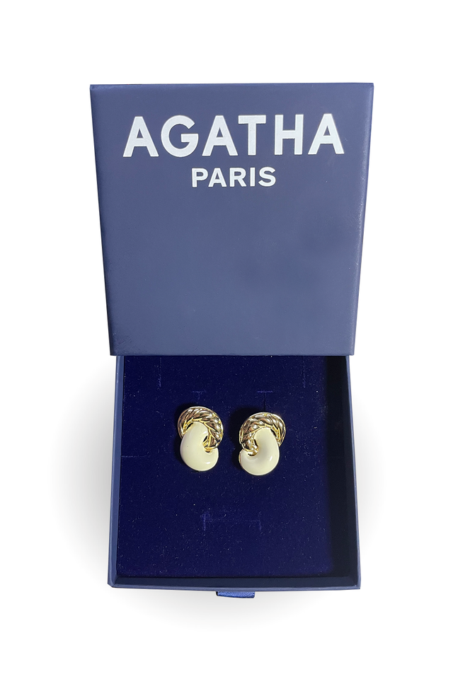 Pendientes Agatha París Dorados y Blancos