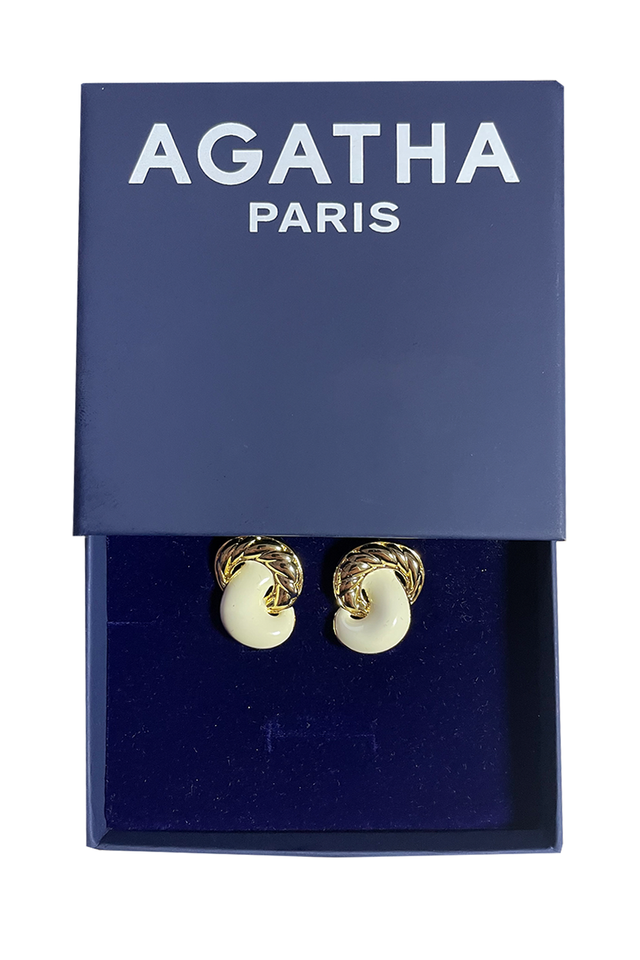 Pendientes Agatha París Dorados y Blancos