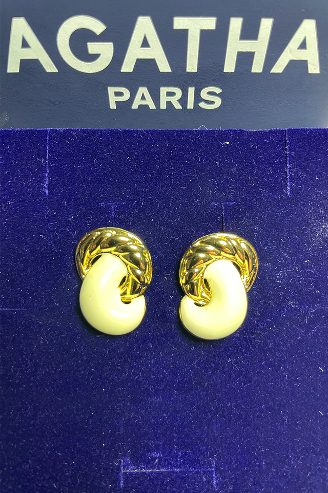 Pendientes Agatha París Dorados y Blancos