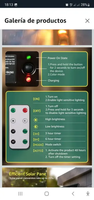 Tira LED Solar 20M Exterior IP65 Control Remoto