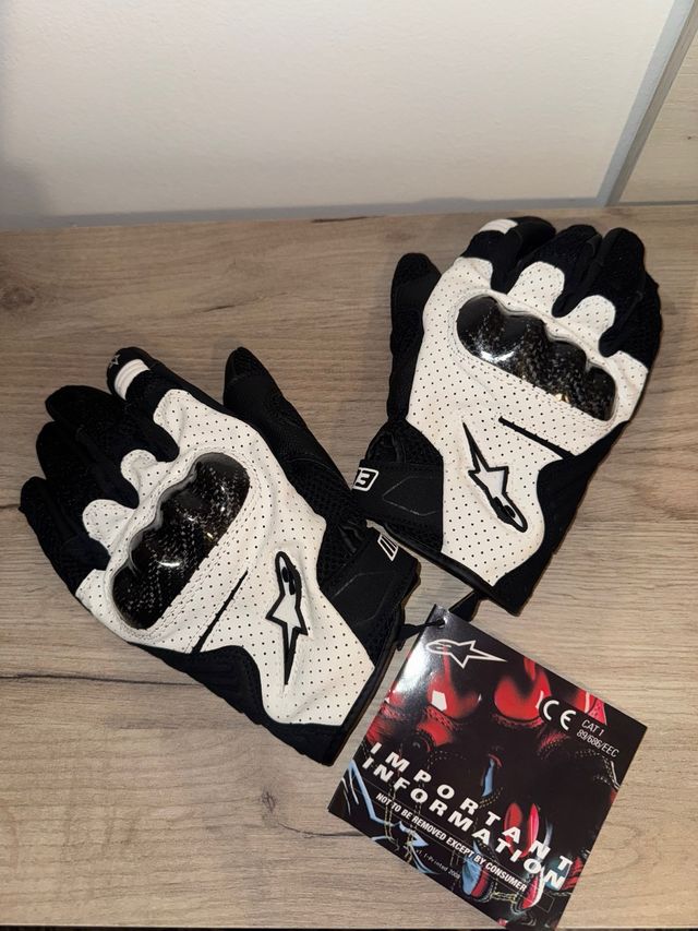 Guantes Moto Alpinestars Negros y Blancos