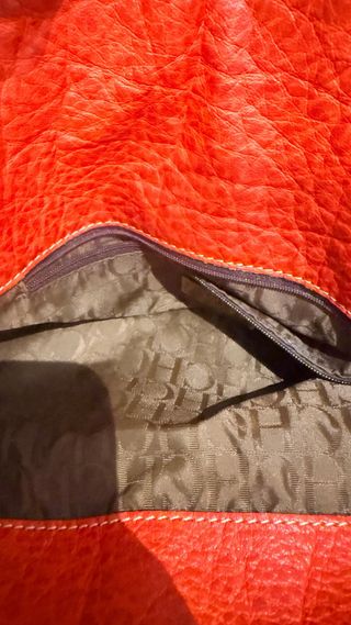 Bolso Piel Carolina Herrera Rojo y Dorado