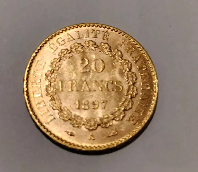 Moneda 20 Francos Oro República Francesa