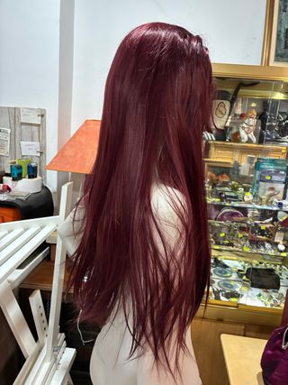 Peluca sintética ajustable roja