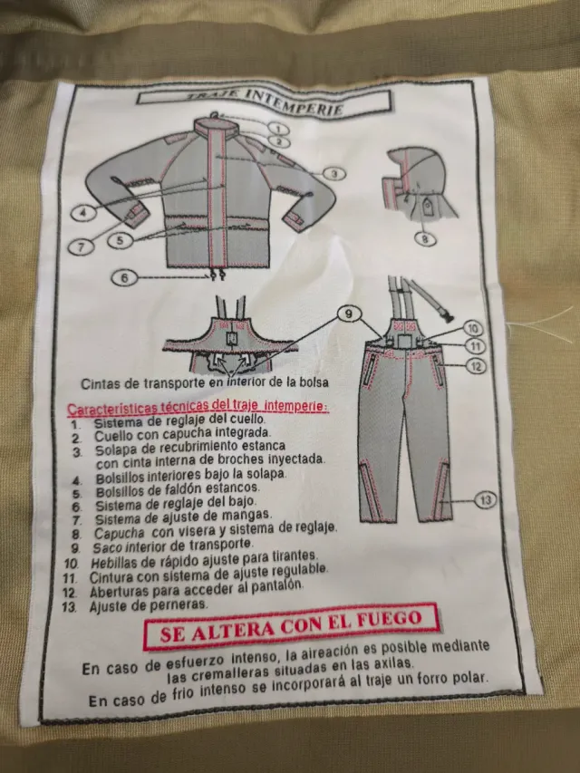 Traje intemperie Sin estrenar