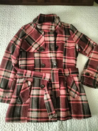 Abrigo de paño a cuadros