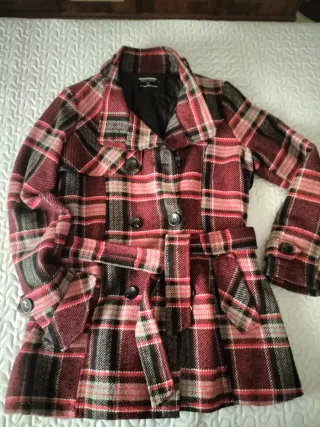 Abrigo de paño a cuadros