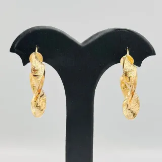 Pendientes Aro Rizados Diseño Greca 18K
