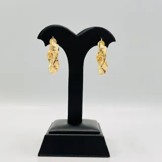 Pendientes Aro Rizados Diseño Greca 18K