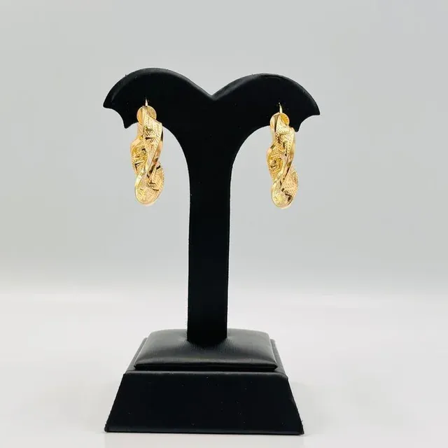 Pendientes Aro Rizados Diseño Greca 18K