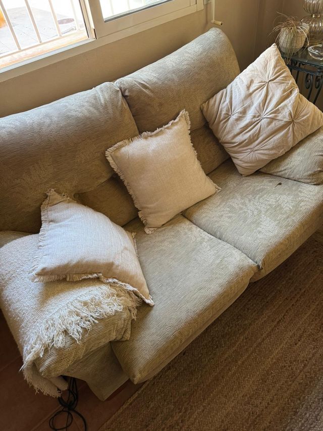 Conjunto 2 sofás 3 plazas beige