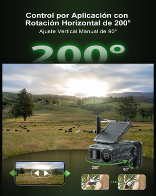 Cámara Solar 4G con 2 Paneles Solares