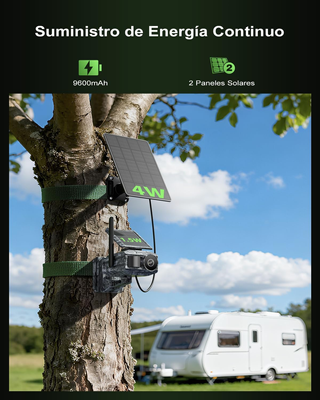 Cámara Solar 4G con 2 Paneles Solares