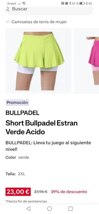 2 Faldas de pádel Bullpadel mujer