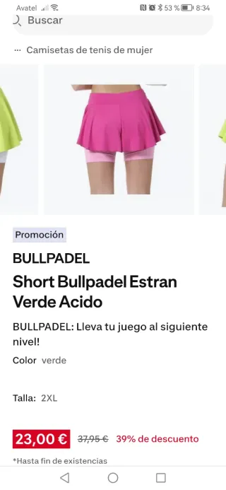 2 Faldas de pádel Bullpadel mujer