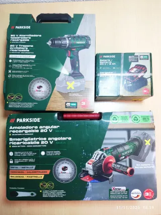 Pack Taladro y Radial Parkside 20V