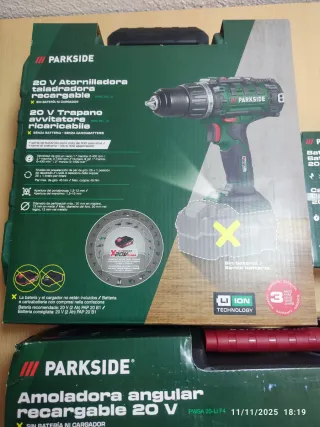 Pack Taladro y Radial Parkside 20V