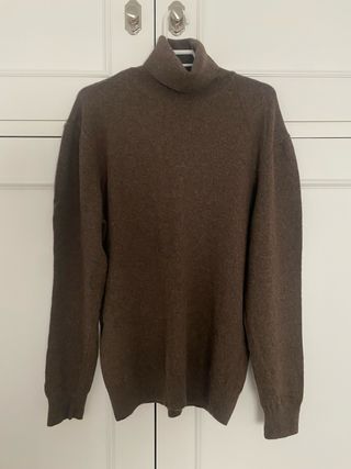 Jersey Zara Cuello Alto Marrón Talla M