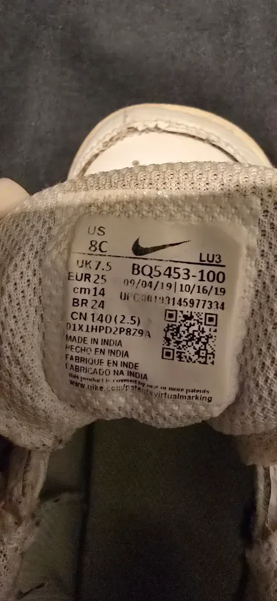 Sapatilhas Nike Air Force 1 Brancas Criança