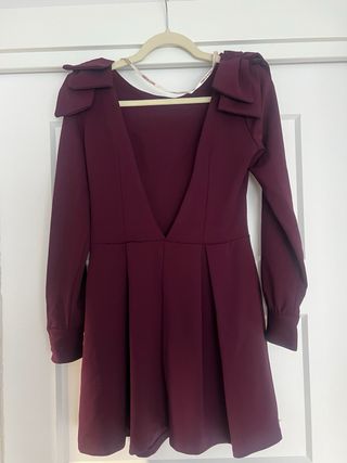 Vestido buganvilla con lazos en hombros