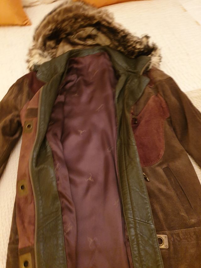 Trenca juvenil piel pecarí, zorro