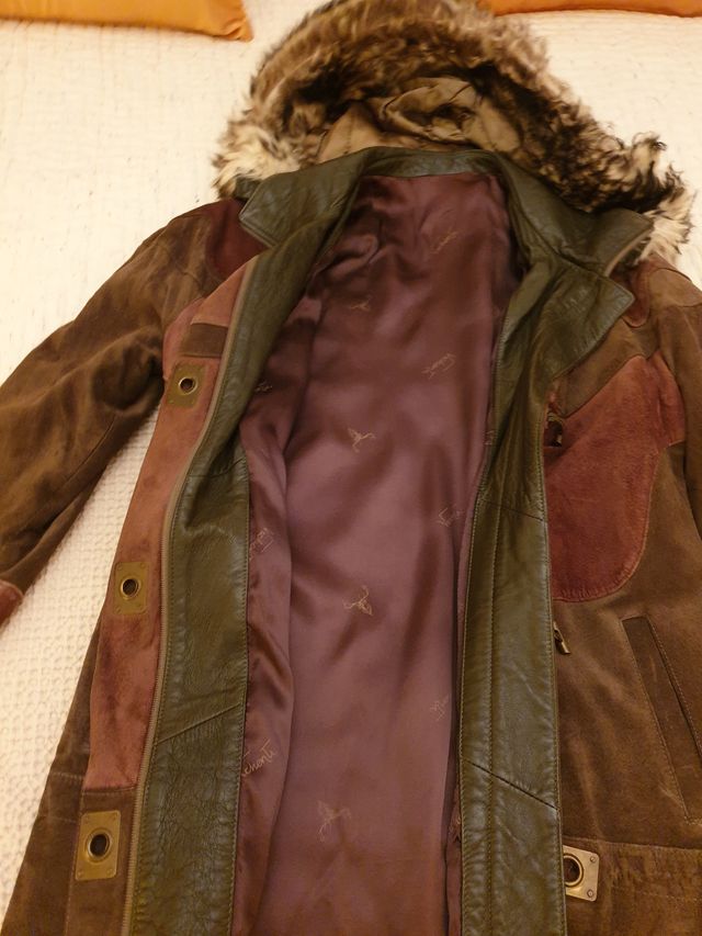 Trenca juvenil piel pecarí, zorro