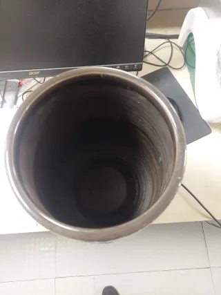 Vaso Alto Ceramica Marrone Scuro