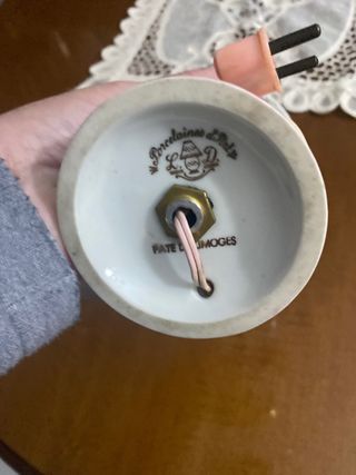 Antigua lámpara de porcelana Limonges