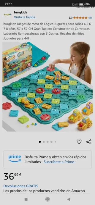 Juego de mesa lógico para niños.