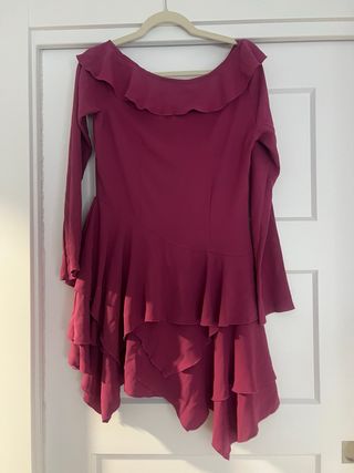 Vestido Denny Rose Morado Volantes