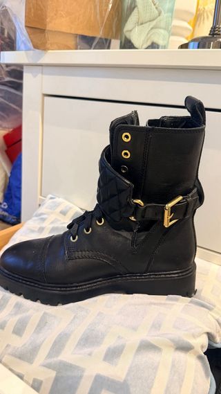 Botas Mango Piel Negras