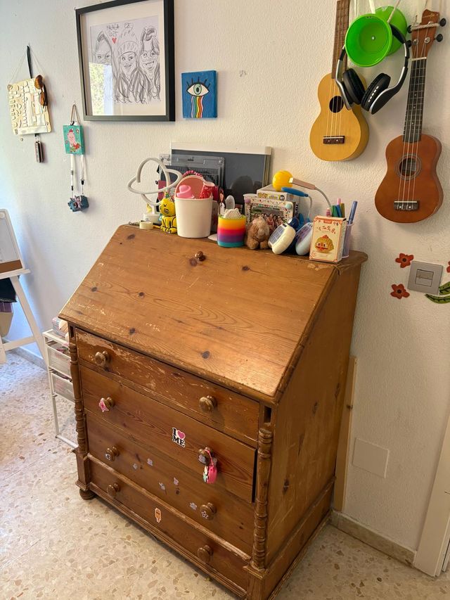 Escritorio Antiguo Madera Maciza