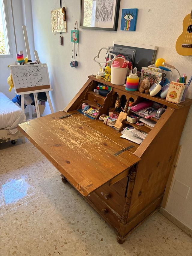 Escritorio Antiguo Madera Maciza