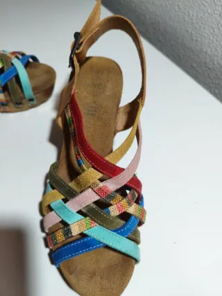 Sandalias tacón multicolor