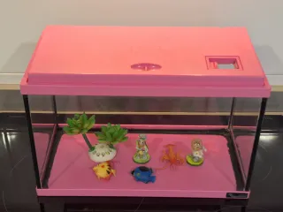 Acurio pecera de cristal rosa 20 litros