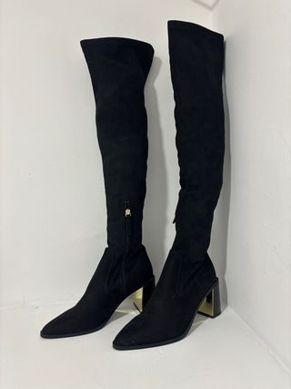 Botas altas Zara tacón dorado talla 39
