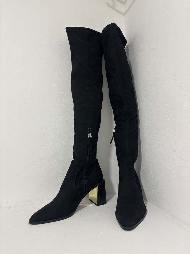 Botas altas Zara tacón dorado talla 39